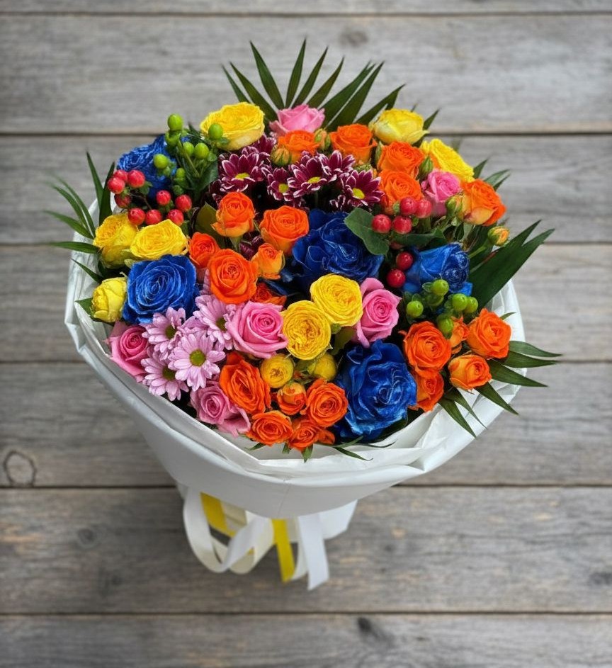 Букет цветов из: Розы и Хризантемы в Химках