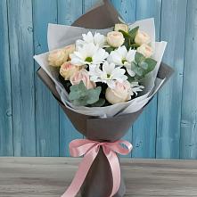 Букет цветов из:  Хризантемы и Розы #REPLACE_PRED# Химках