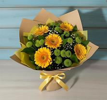 Букет цветов из:  Герберы и Хризантемы в Химках