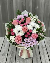 Букет цветов из:  Альстромерии, Гвоздики, Розы и Хризантемы #REPLACE_PRED# Химках