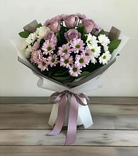 Букет цветов из:  Хризантемы и Розы в Химках