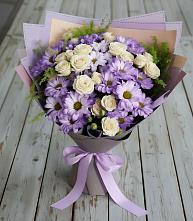 Букет цветов из:  Хризантемы и Розы в Химках